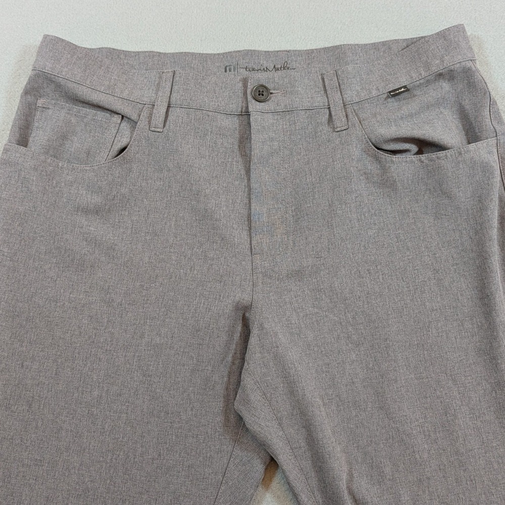 Travis Mathew Open to Close Golf Pants Mens 35 Grey Performance Stretch Chino - Picture 1 of 7